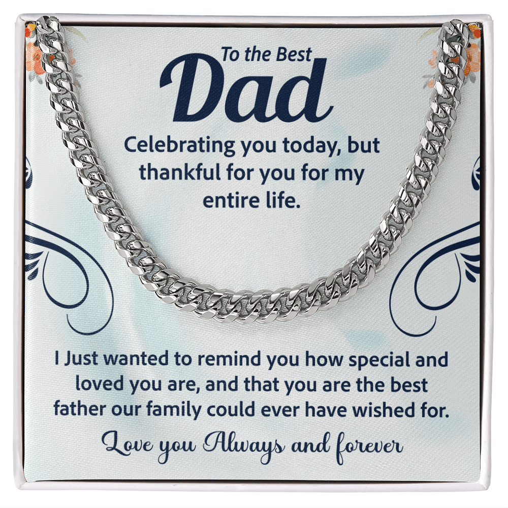To the best Dad Cuban Link Chain - Fathers day gifts - Beauty Belliss