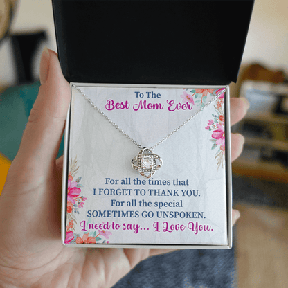To the best mom ever Love Knot Necklace - Beauty Belliss