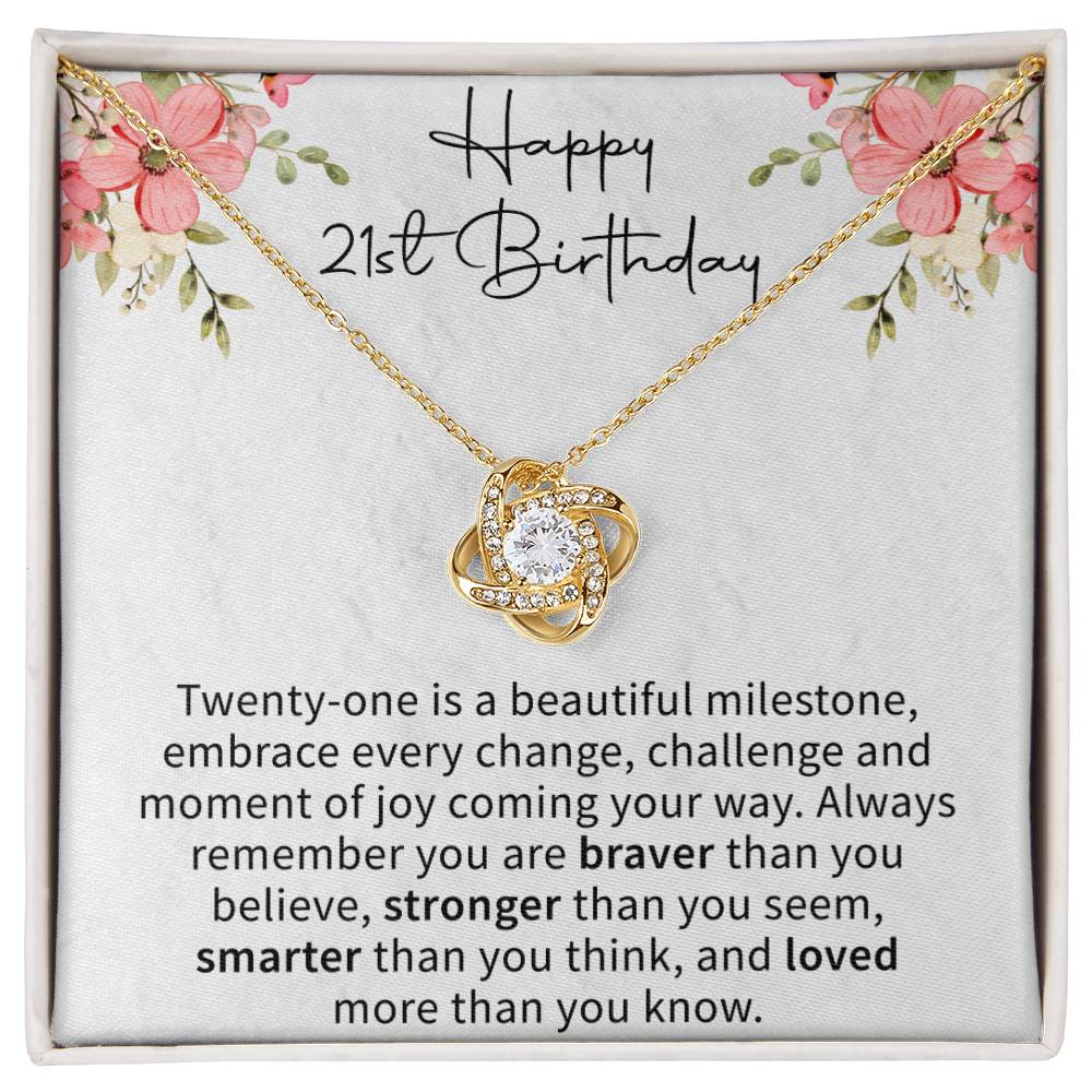 meaningful jewelry gift chosen to mark a special 21st birthday milestone