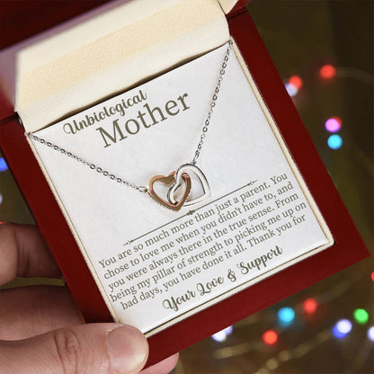 Unbiological Mother Interlocking Hearts Necklace - Beauty Belliss