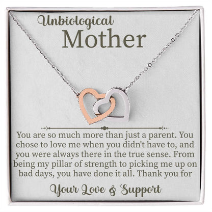 Unbiological Mother Interlocking Hearts Necklace - Beauty Belliss