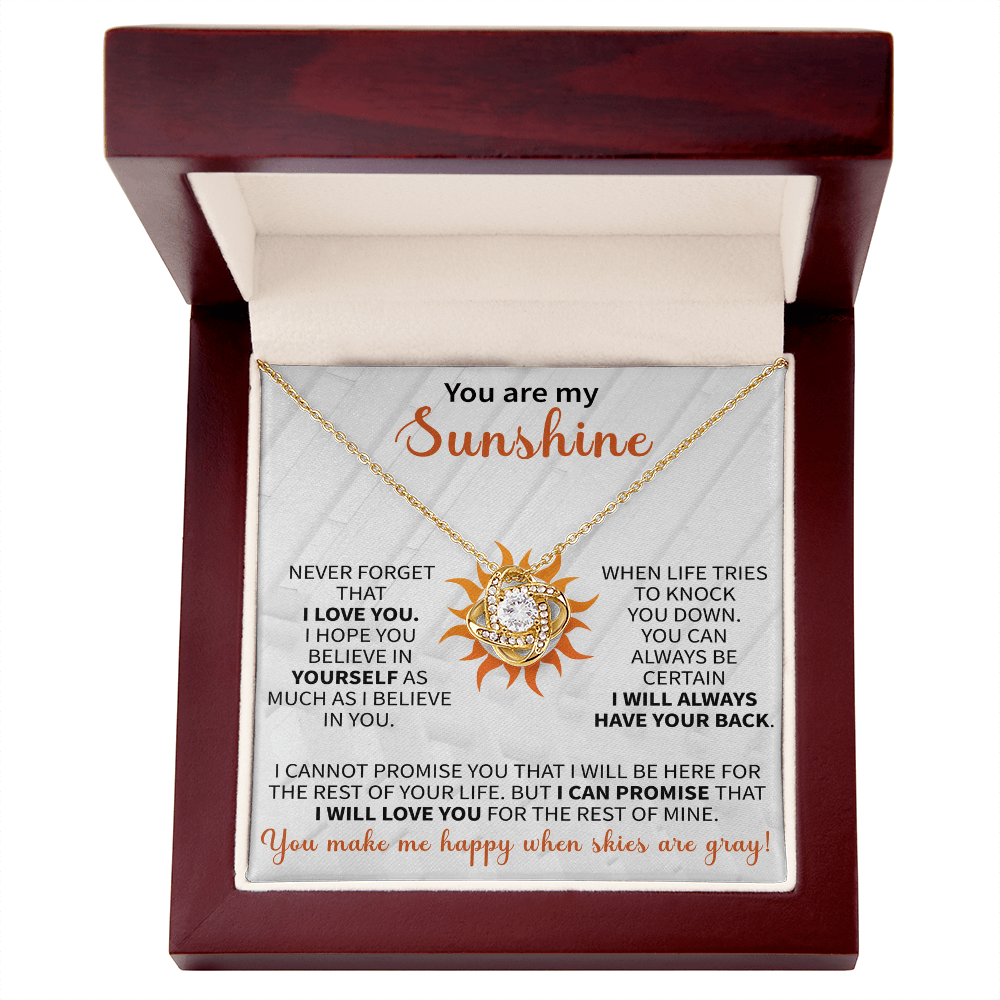 You are My Sunshine Necklace, Inspirational Sunshine Sunflower Necklaces Sunflower Pendant for Mom Girlfriend Sister Wife Daughter - Beauty Belliss