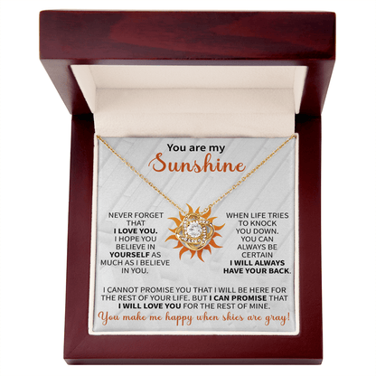 You are My Sunshine Necklace, Inspirational Sunshine Sunflower Necklaces Sunflower Pendant for Mom Girlfriend Sister Wife Daughter - Beauty Belliss