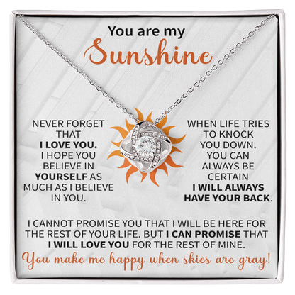 You are My Sunshine Necklace, Inspirational Sunshine Sunflower Necklaces Sunflower Pendant for Mom Girlfriend Sister Wife Daughter - Beauty Belliss