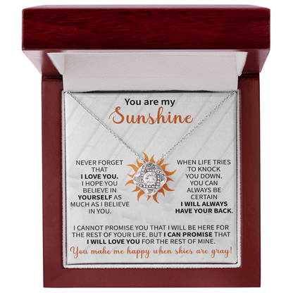 You are My Sunshine Necklace, Inspirational Sunshine Sunflower Necklaces Sunflower Pendant for Mom Girlfriend Sister Wife Daughter - Beauty Belliss