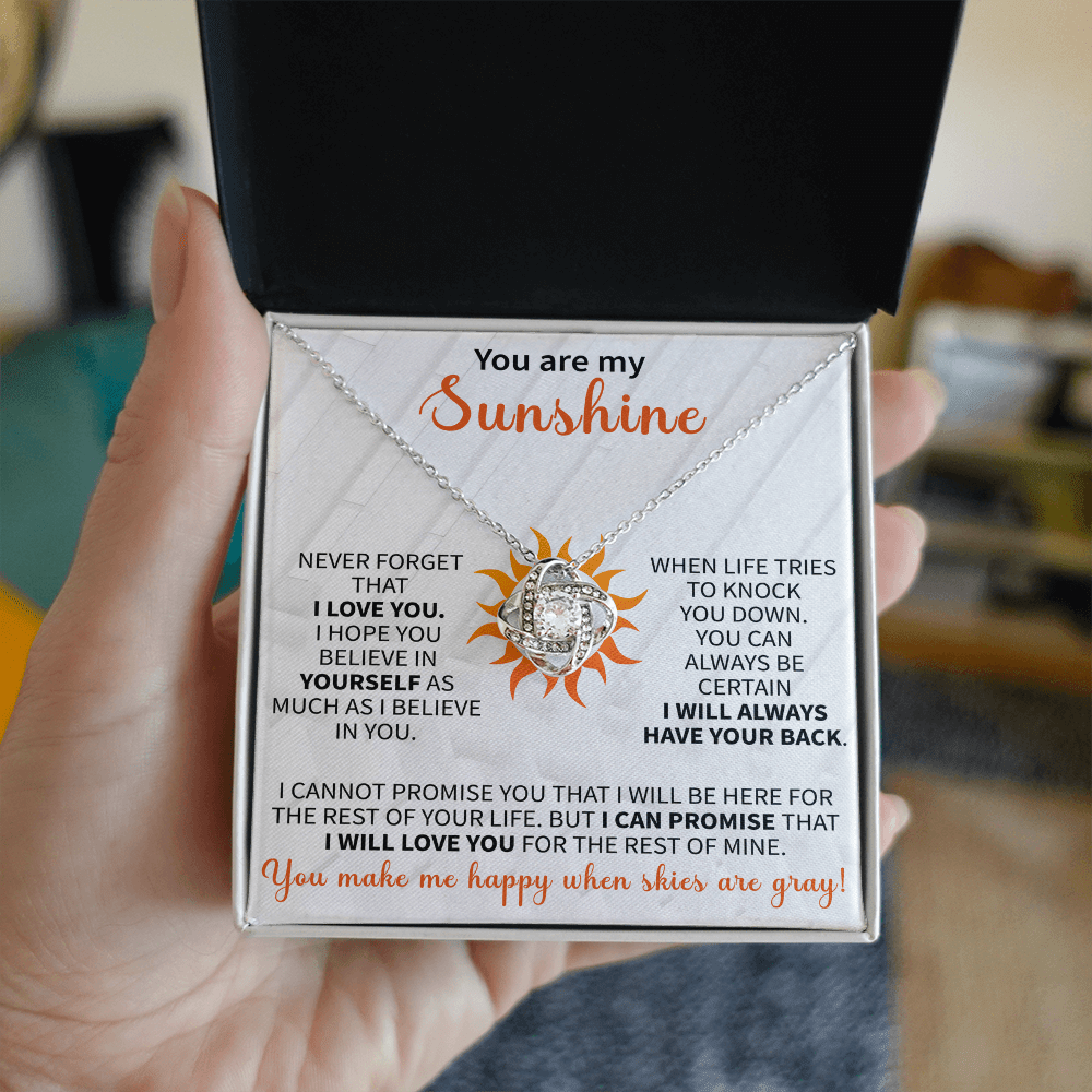 You are My Sunshine Necklace, Inspirational Sunshine Sunflower Necklaces Sunflower Pendant for Mom Girlfriend Sister Wife Daughter - Beauty Belliss
